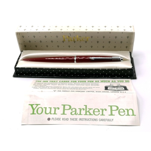 151 - Parker 45 in wine with original box & instructions