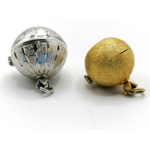 164 - 2 x vintage manual wind ball pendant watches (Gradus & Nivada) - 1 running