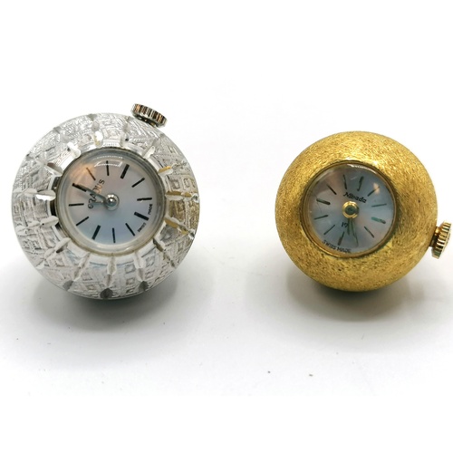 164 - 2 x vintage manual wind ball pendant watches (Gradus & Nivada) - 1 running