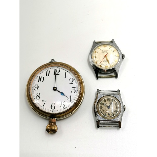 170 - Vintage gents Geneva sport manual wind wristwatch t/w car clock movement & a watch with a Breitling ... 