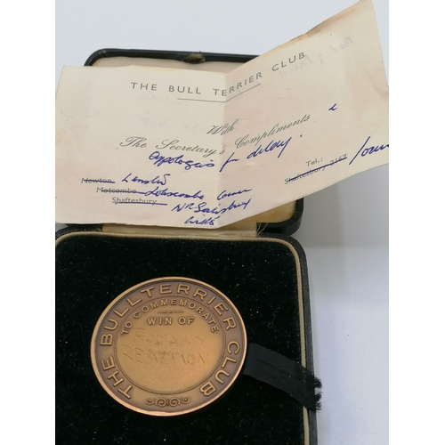 197 - Bull terrier club medal by F Phillips Aldershot