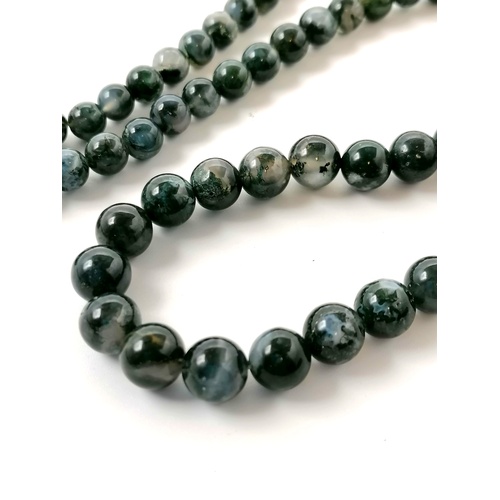 235 - 2 x agate bead necklaces - lengths 35