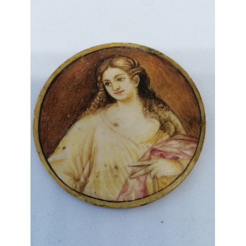 338 - 2 miniature portraits on ivory 1¾