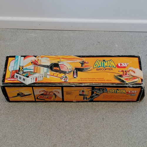 597 - Remco Batman batcopter #605 - box slightly worn but not played with or put together