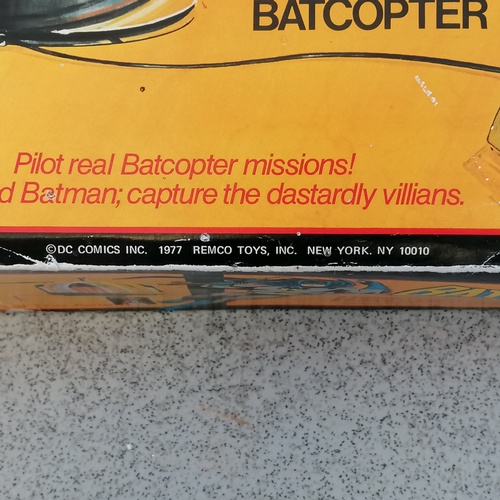 597 - Remco Batman batcopter #605 - box slightly worn but not played with or put together