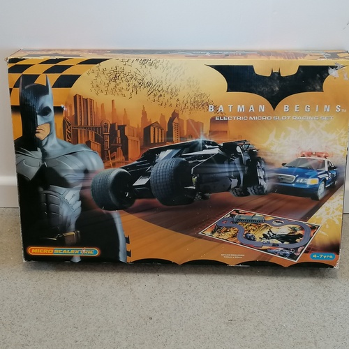 596 - Micro Scalextric Batman Begins boxed electric micro slot racing set