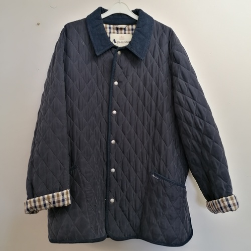 701 - Aquascutum quilted ladies navy jacket, size M