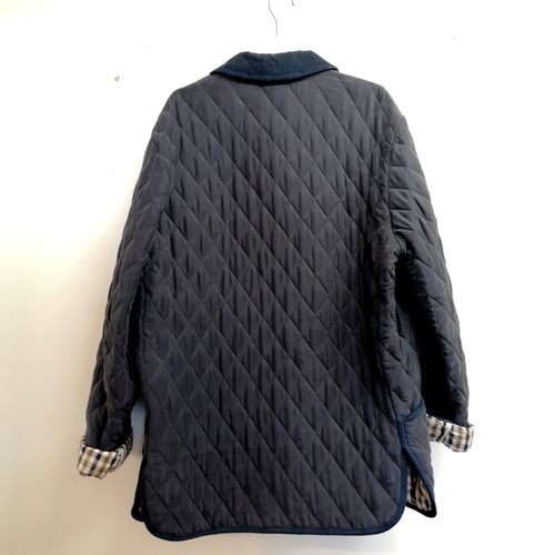 701 - Aquascutum quilted ladies navy jacket, size M