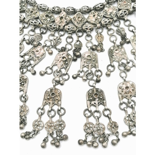 232 - Ethnic white metal Dowry necklace, 20