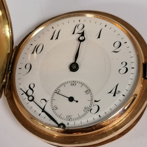 177 - 14ct gold outer cased pocket watch - total weight 75.2g & 2