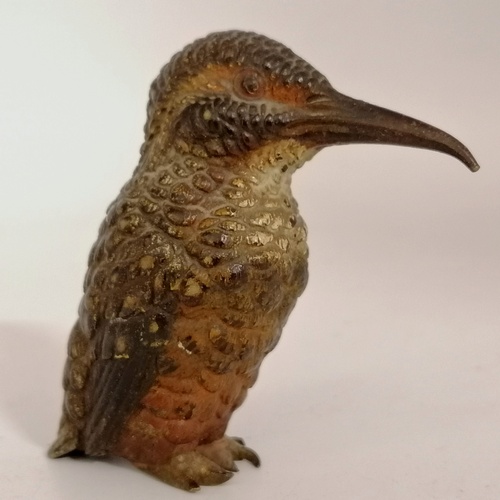 43 - Cold painted bronze study of a kingfisher - height 2¾