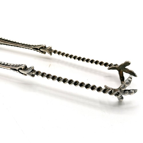 384 - large pair of antique plated ice tongs in the style of Elkington and Co. 9