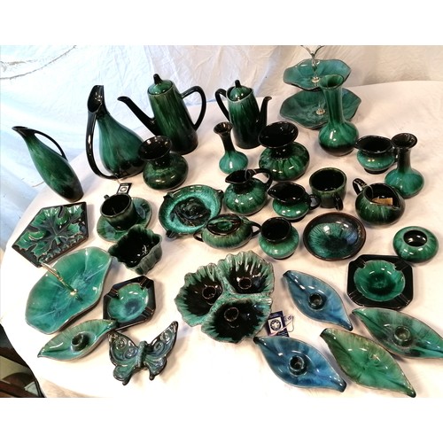 386 - Blue Mountain pottery lot of 33 items inc butterfly dish & american Indian ashtray