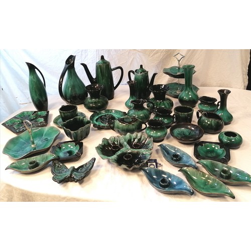 386 - Blue Mountain pottery lot of 33 items inc butterfly dish & american Indian ashtray