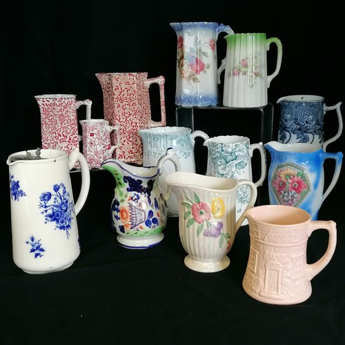 31 - Collection of antique jugs including a graduated set of 3.