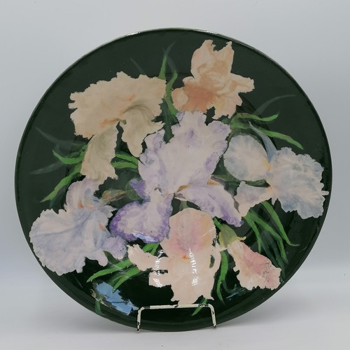 36 - Large floral handpainted dish, 15