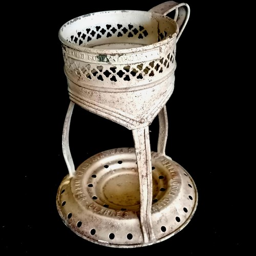 44 - Samuel Clarke's Pyramid Food Warmer with it's metal stand t/w a pineapple jelly mould, chip to rim. ... 