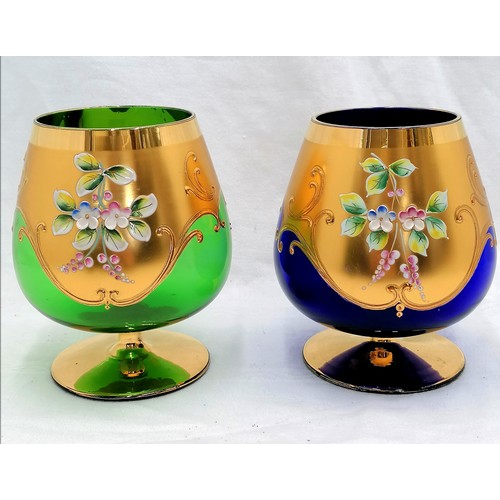 95 - Pair of Bohemian brandy glasses - 5½