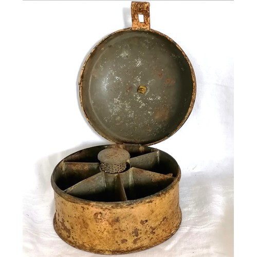 116 - Georgian round spice box with original grater