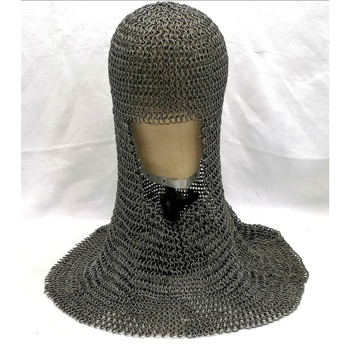 121 - Re-enactment heavy steel chainmail mail coif