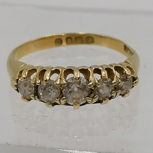 155 - 18ct 5 stone diamond ring