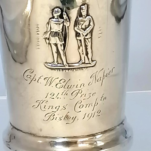 242 - Silver Elkington & Co drinking beaker awarded to Capt W Elwin Napier Bisley 1912 awarded for 124th p... 