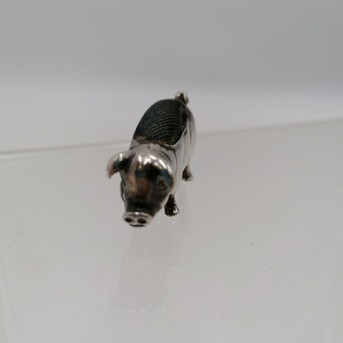 248 - 925 silver pig pin cushion - 1½