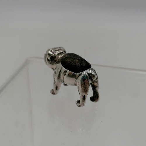 249 - 925 silver bulldog pin cushion - total weight 14.8g