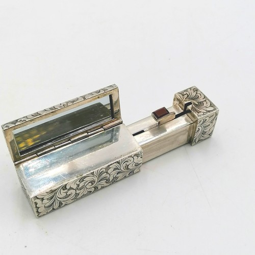 264 - 800 silver lipstick holder with flip up lid revealing mirror