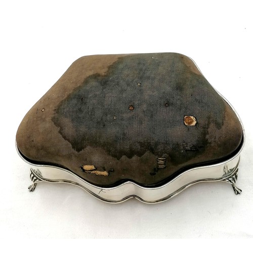 279 - Large silver jewellery box with pin cushion top - 8