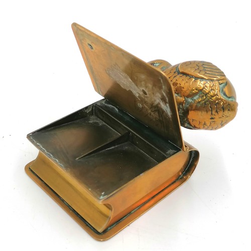 315 - 3 x stamp boxes - 1 in with a quail on a book, niello work miniature slipper box & incorporating a p... 