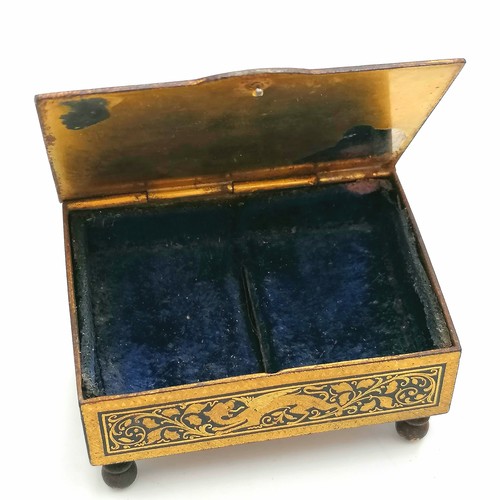 315 - 3 x stamp boxes - 1 in with a quail on a book, niello work miniature slipper box & incorporating a p... 