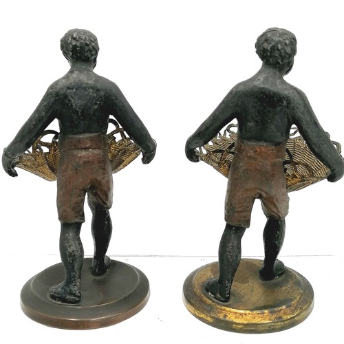 317 - Pair of spelter blackamoor type table salts - height 5