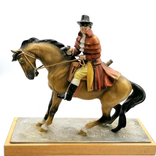 330 - Large table lighter in the form of a highwayman on a horse - cold painted white metal - 9