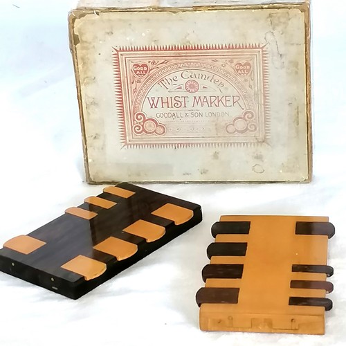 392 - Boxed pair of The Camden whist markers by Goodall & Son