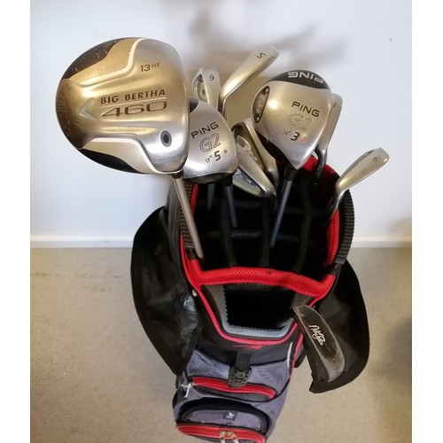 481 - Half set of ladies graphite golf clubs in a bag inc Big Bertha driver