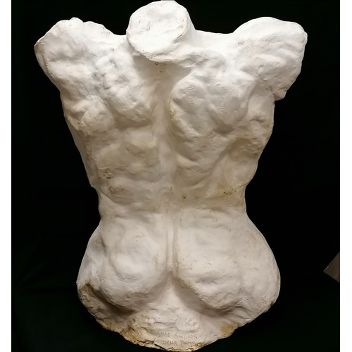 509 - Lifesize male plaster Torso signed Alexis Rudier Comarur Paris - 30