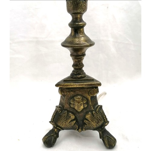 638 - Pair of brass candlestick style lampbases - c.1930's - 20