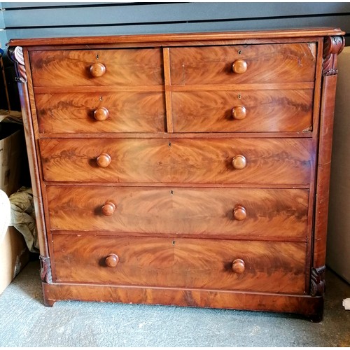 642 - Mahogany Scottish chest of drawers with  cupboard top and 3 drawers