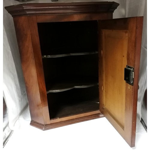 643 - Flame mahogany small wall corner cupboard - 28