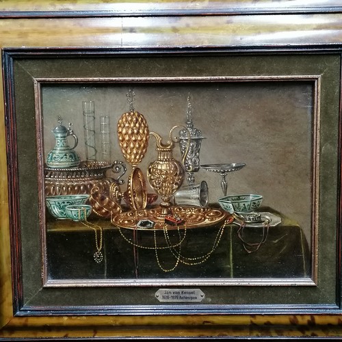 29 - 3 x oil paintings backed with copper after Jan van Kessel (the elder) 1626-79 Antwerpen - studies of... 