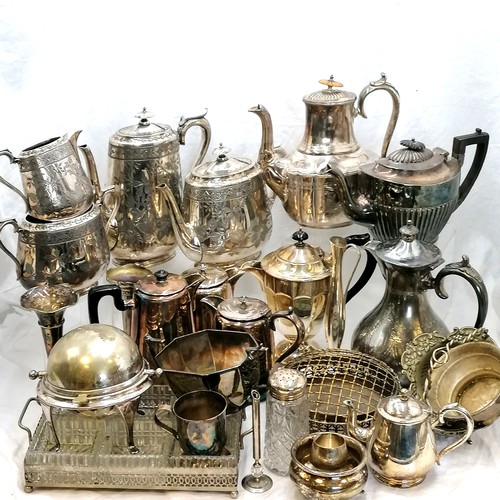 28 - Walker & Hall 4 piece Britannia metal tea set t/w other plated tea / coffee ware etc