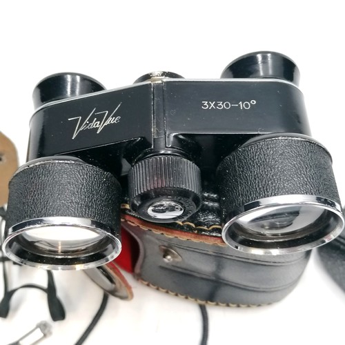 53 - 2 x pairs of VidaVue binoculars (in cases), 2 light meters etc