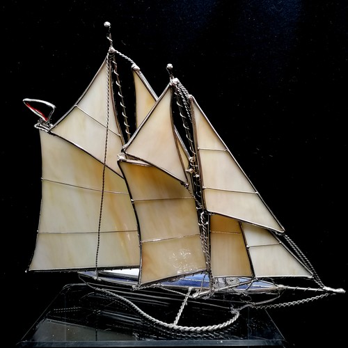 77 - Glass and chrome sailing boat 10