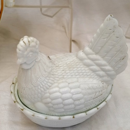 91 - Decorative meat platter, teapot, vase, tankard (a/f), pair of terracotta candlesticks, glass chicken... 