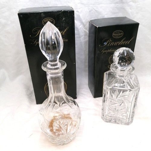 105 - Qty of boxed Bohemia : Pinwheel symphony collection lead crystal decanters and glasses (1 whisky gla... 