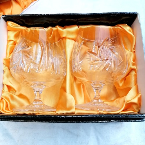 105 - Qty of boxed Bohemia : Pinwheel symphony collection lead crystal decanters and glasses (1 whisky gla... 