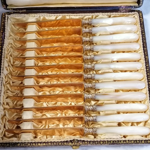 157 - Quantity of cutlery, cased cutlery incl. mother of pearl handled knives, candlesticks etc.