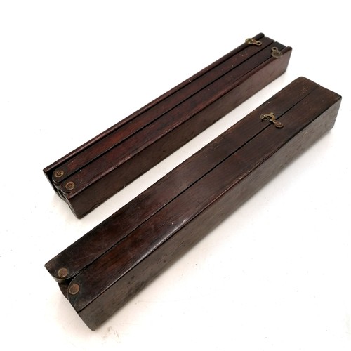 167 - 2 x folding music sheet table top stands - 1 mahogany & 1 rosewood - folded up length 9