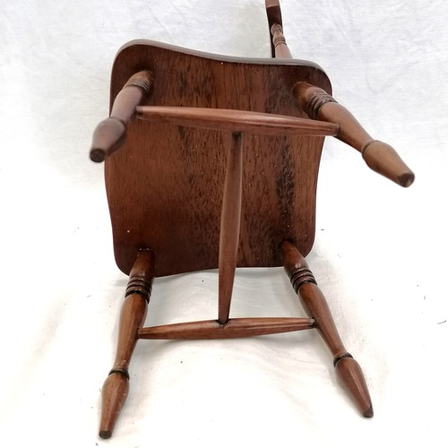 170 - Pair of miniature hand made wooden chairs - height 11½